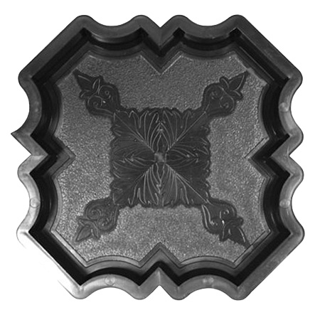 Форма для тротуарной плитки "Клевер Краковский Шагрень" большой 31 х 31 х 4см Ф11022  *10/640