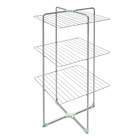 Сушилка для белья напольная 3-х уровн. "Ника" дл.суш.пол.30м выс.1,35м Серебр.(Белый) СБВ1 *1/2