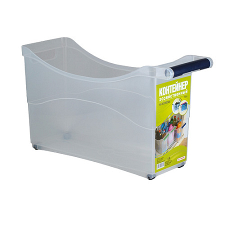 Контейнер для хранения вертикальный выкатной пластм.10л 272х162х462мм, с ручк.,4кол. арт.823"ПБ"*1/6