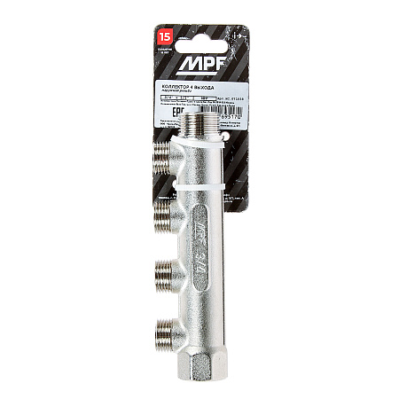 Коллектор 4 выхода 3/4"(Ø20) х 1/2"(Ø15) М/П/П/П/П/П MPF (ИС.071058) MP-У *1/30