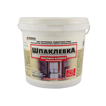 Шпаклевка масляно-клеевая для внутренних работ финишная 1.5 кг КОЛЛЕКЦИЯ  Ижсинтез *12