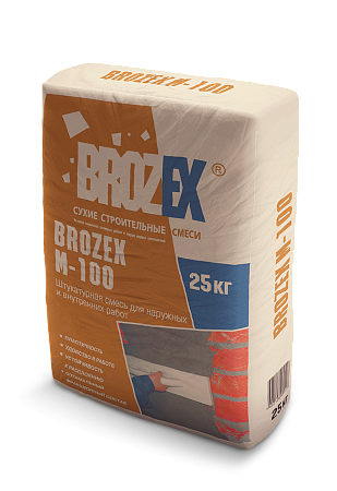 Штукатурка цементная М100 Универсал 25 кг BROZEX *1/56