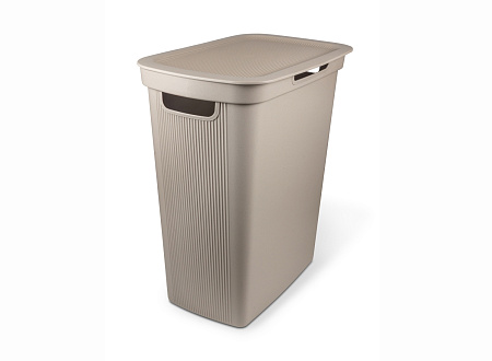 Корзина для белья пластм. 50л 542×470×310мм "Лайн" Бежевый арт.С706ПБЕЖ ("Мартика") *1/4