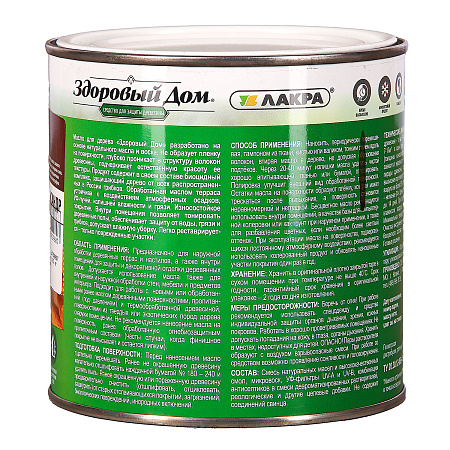 Масло для террас и деревянных полов Здоровый Дом Тик 1,8 л  *1/4/168