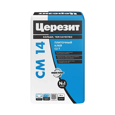 Клей для плитки СМ 14 Extra 25кг Церезит класс C2 T *1/48