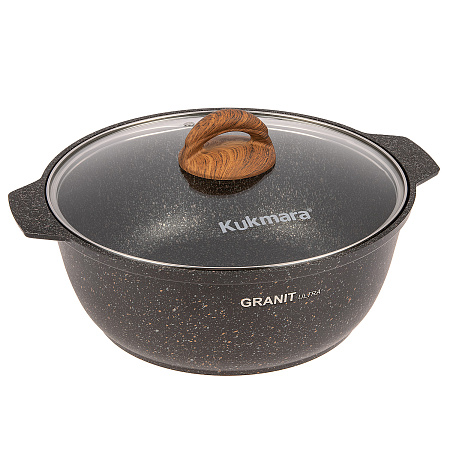 Кастрюля алюмин. антипригарная "Kukmara" "Granit ultra" original "жаровня" 4,0л Ст.кр. жго41а *1/4