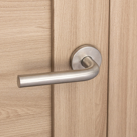 Ручка раздельная нержав. H-0201-INOX (для дер. и мет. дверей обществ. помещений) Апекс *1/40