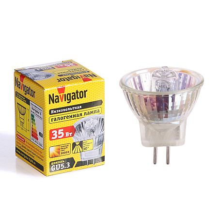 Лампа накаливания галогенная 35W-230V GU5,3 MR11 Navigator 94223 *10/200