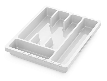 Лоток для столовых приборов пластм. раздвижной 360х300х53мм Белый арт.С424БЕЛ ("Мартика") *1/12