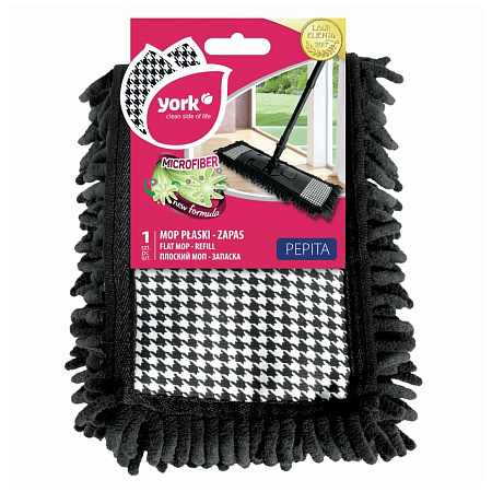 Насадка сменная д/мытья пола д/швабры"Флеттер" микрофибра "лапша" "PEPITA" 081312 "York" *1/48