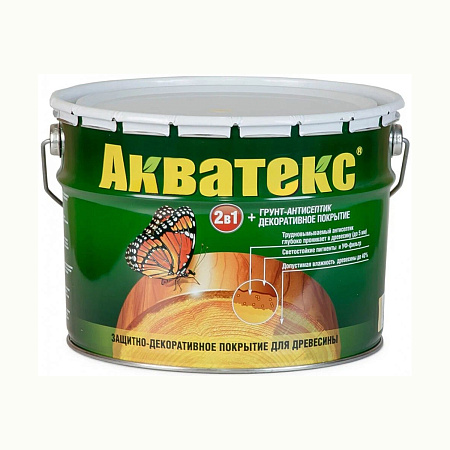 Защитно-декоративное покрытие для древесины алкидное махагон 9 л АКВАТЕКС *1/55