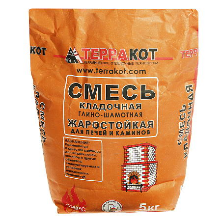 Смесь кладочная глино-шамотная 5 кг для каминов и печей Терракот *1/216