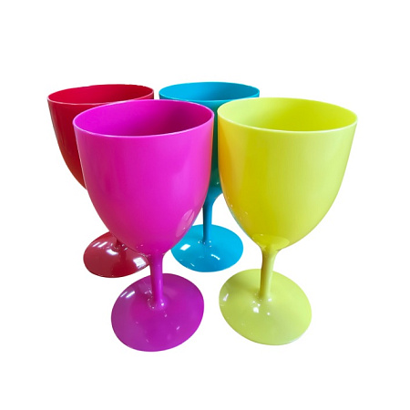 Бокал пластм. "Салют" 400мл, цвета: "микс" БС "ПластоС" *1/64