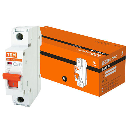 Авт.выкл. TDM ВА 47-29 50А/1П SQ0206-0079  *12/120