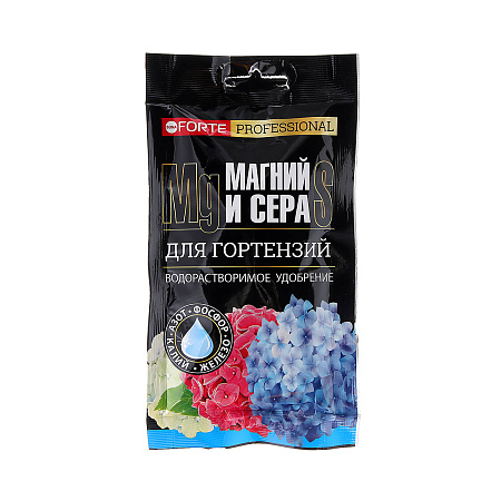 Удобрение для гортензий и других растений с Серой и Магнием 100 г Bona Forte шоубокс *10/30