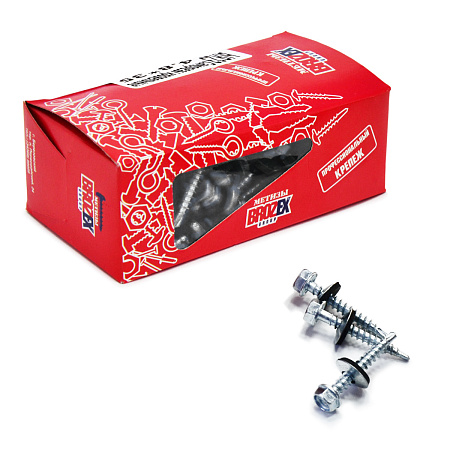Саморезы кровельные BROZEX коробка 4,8*35 (100шт) цинк  *6