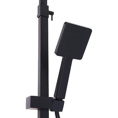 Смеситель д/ванны со стойкой для душа + ручной душ Fmark FS8145-35H черная *1
