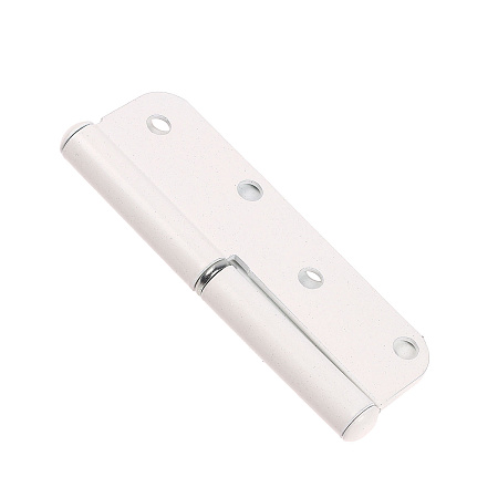 Петля накладная полимер.110мм белая ЛЕВАЯ (комплект 2 шт+саморезы) ДомоСтрой *10/150