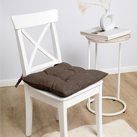 Подушка для стула с тафтингом рогожка 40*40см Шоколад Волшебная ночь *1/8