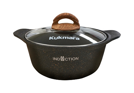 Кастрюля алюмин. антипригарная "Kukmara" "Granit Ultra INDUCTION" blue 4,0л Стекл.кр. кгги43а *1/3