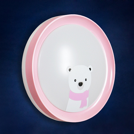 Светильник светодиодный акриловый 400мм 48W 6016P/24W*2 pink 3 реж., пульт  VERNER LIGHTING *1/10