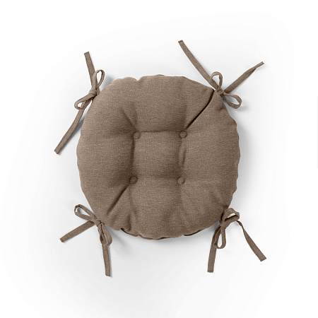 Подушка для стула с тафтингом рогожка круглая d-40см Какао Волшебная ночь *1/8