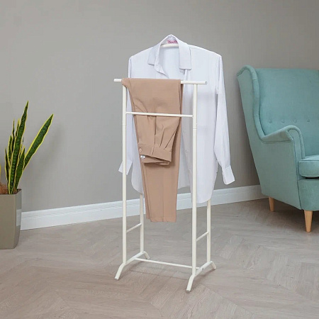 Вешалка напольная с перекладинами "Костюмная" "Стиль 3", шир.0,47м, выс.1,08м Белый ВНП 300 Б  *1