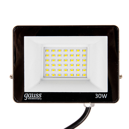 Прожектор светодиодный 30Вт 6,5К IP65 2700lm черный Gauss  PROMO 613100330P *1/48