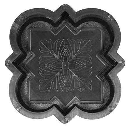 Форма для тротуарной плитки "Клевер Краковский Шагрень" малый 24 х 24 х 4 см Ф11023  *10/1500