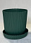 Кашпо пластм. "Gaufre"  1л d верха 115мм h115мм с поддоном Изумруд 801--16 (Tek.A.Tek) *1/40