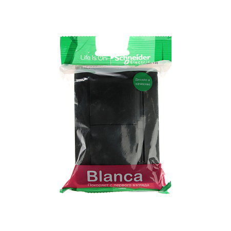 Розетка "BLANCA" СП 2-мест. антрацит з/к з/ш крышка IP44 16А 250В  BLNRS441126  *1/5/10