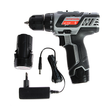 Дрель-шуруповерт 12В 2скор.0-400/0-1400об/мин 28Нм 2Ач 2аккум LI-ION ДА-12ЭР ИНТЕРСКОЛ *1/10