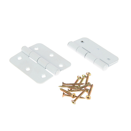 Петля накладная полимер.60мм белая (комплект 2 шт+саморезы) ДомоСтрой *1/150