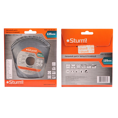 Диск пильный 125*22,2мм 36 зубьев по дереву (9020-125-22-36Т) Sturm *1/25/100