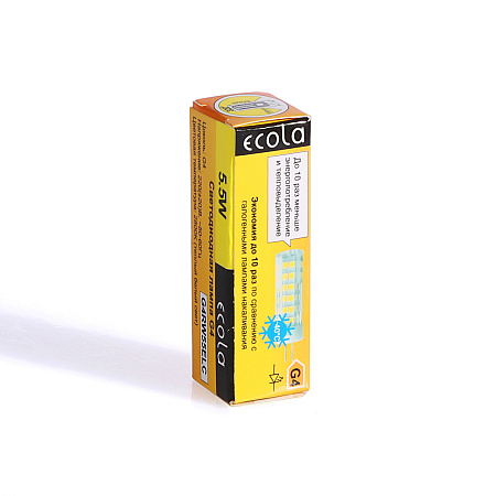 Лампа светодиодная капсульная 5,5W-220V G4 2.8K теплый Ecola 57x16 G4RW55ELC *10/100