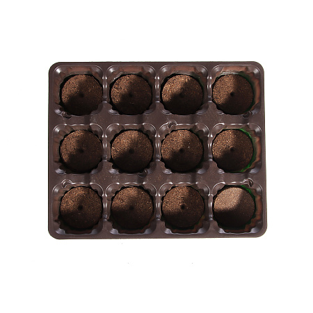 Набор для рассады с 12 торфяными таблетками d41мм (кассета+лоток)  *44