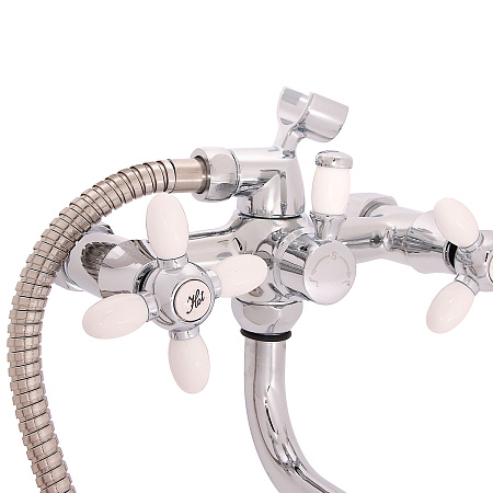 Смеситель д/ванны "Эверест"  В22-071А с 2 ручками (белый) *1/10