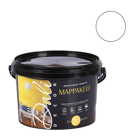 Покрытие акриловое декоративное 3 кг Марракеш DALI-DEKOR белый перламутр *1/120