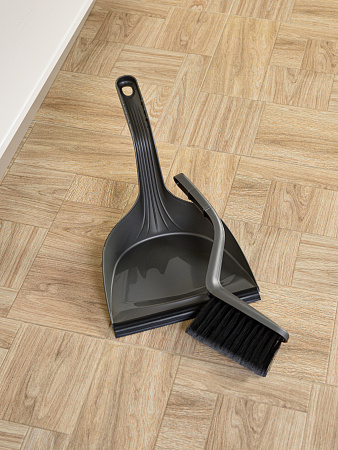 Комплект д/уборки:Щетка-сметка+Совок для мусора пластм. с резинкой "Rock'n'Roll" SC551710003 *1/8