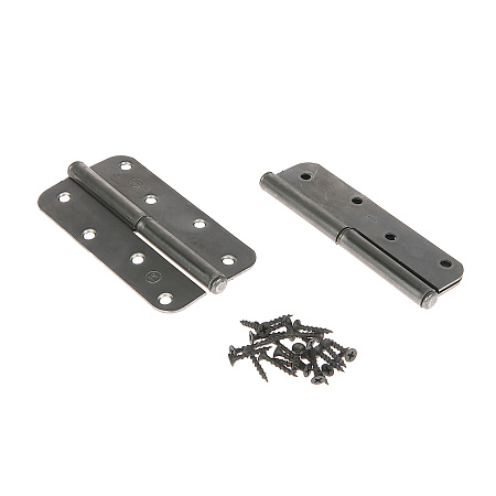 Петля накладная 130мм б/покрытия ЛЕВАЯ (комплект 2 шт+саморезы) ДомоСтрой *1/50