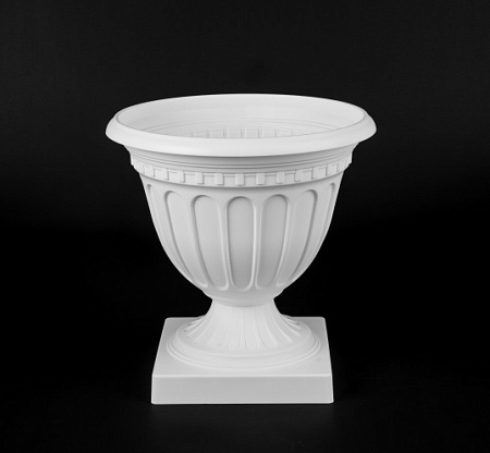 Кашпо-Вазон пластм. "Олимпия"  9,0л d верха 335мм h345мм Белый М9032 (ЗПИ "Альтернатива") *1/6