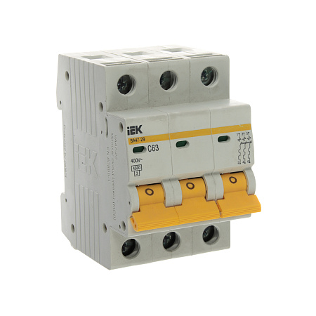 Авт.выкл. IEK ВА47-29 63А/3П 4,5кА х-ка С MVA20-3-063-C *4/48