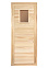 Дверь глухая со стеклом 1,7х0,7 м., липа Класс Б, 34021 "Банные штучки" *1