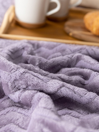 Плед 150*200см фланель жаккард зигзаг сиреневый TF FNZ DKLI3 050/2022 NC Absolute *1