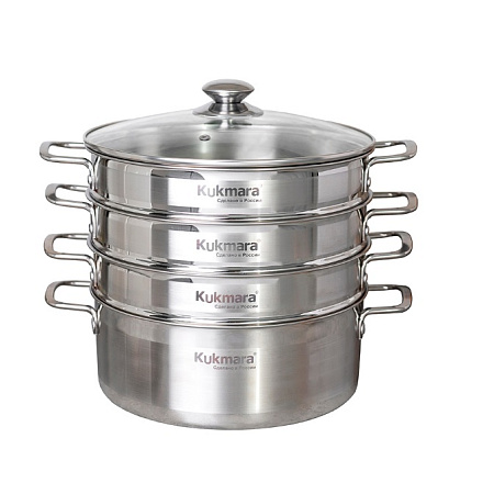 Мантоварка-пароварка нерж. 3-х ярусная, 5,0л, d280мм,выс.290мм STM502803sbG "Kukmara" *1