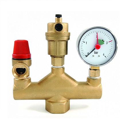 Группа безопасности ЛАТУНЬ 3 бар (до 50 кВт) ВР 1" Ш-обр GB3406/AQ1063 *1/16