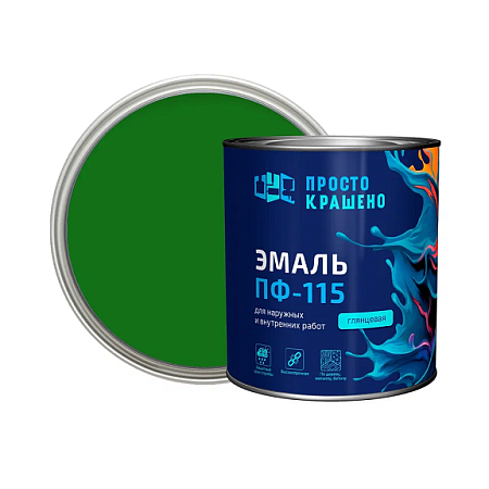 Эмаль ПФ-115 зеленая 2,7 кг Простокрашено *1/6/180