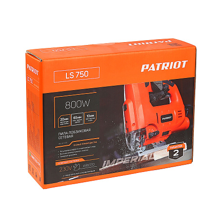 Лобзик электр. 800Вт 800-3000ход/м дер-100мм мет-10мм алюм-18мм быстрос. зажим LS 750 PATRIOT *1/10