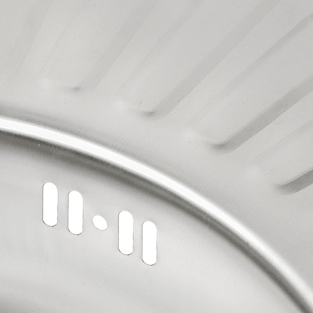 Мойка нерж. врезная 570х450х160мм 0,6мм ЛЕВАЯ (с сифоном) выпуск 3 1/2"  *1/15