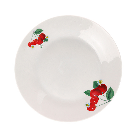 Тарелка фарфор. DECO "Вишня" мелкая d18см ДФ- ТП18-3 *96